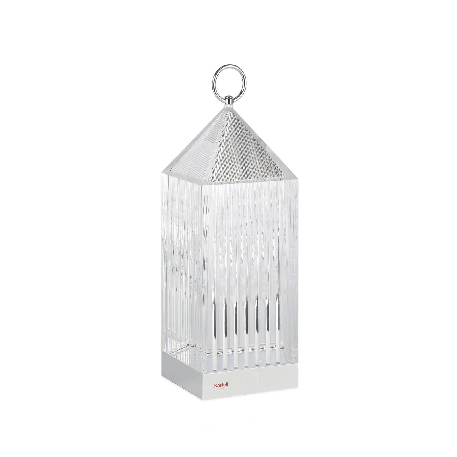 Kartell LED-Akku-Tischlampe Lantern, crystal, recycelt, IP54 günstig online kaufen