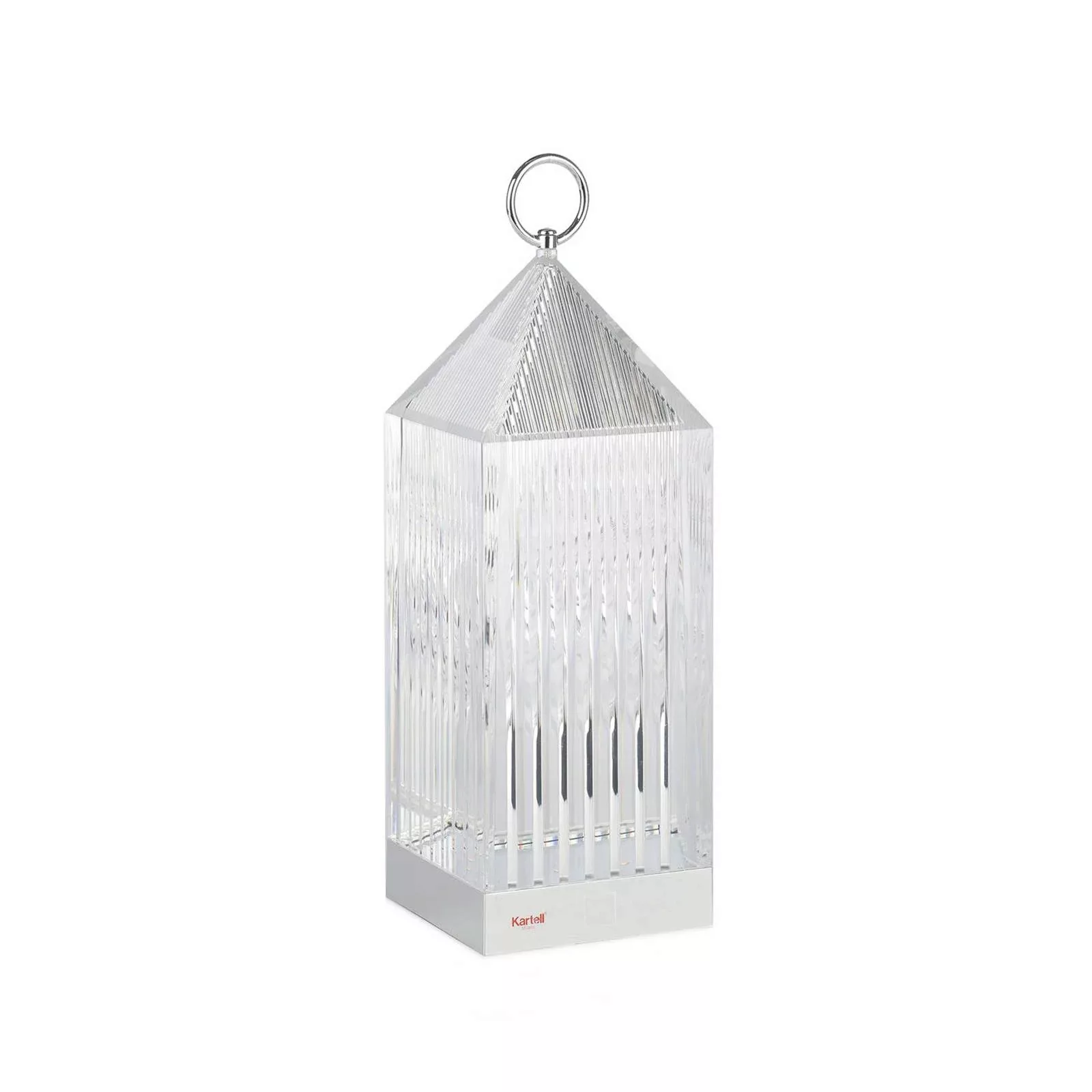 Kartell LED-Akku-Tischlampe Lantern, crystal, recycelt, IP54 günstig online kaufen