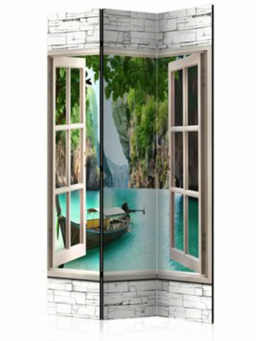 artgeist Paravent Thai Paradise [Room Dividers] blau-kombi Gr. 135 x 172 günstig online kaufen