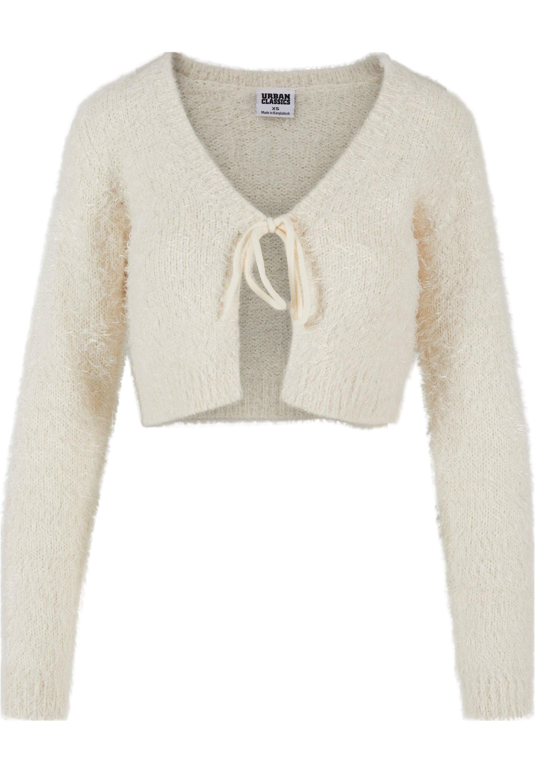 URBAN CLASSICS Strickjacke "Urban Classics Damen Ladies Tied Cropped Feathe günstig online kaufen