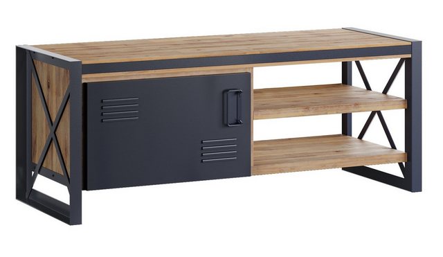 Main Möbel TV-Schrank TV Element 127cm 'Montreux' Akazie & Metall schwarz günstig online kaufen