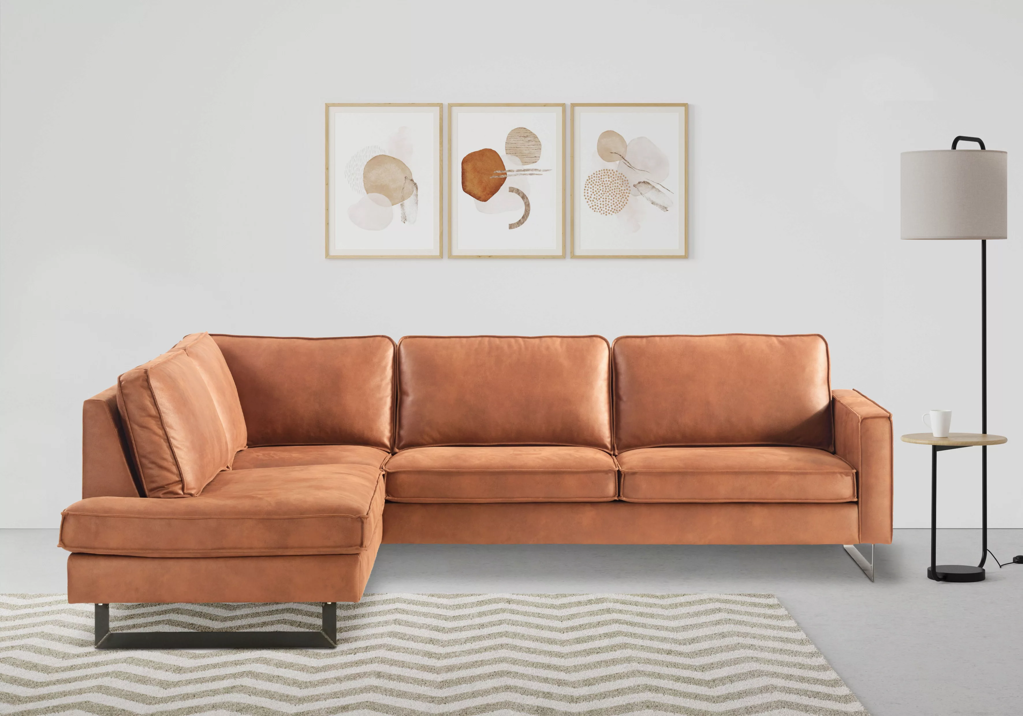 Places of Style Ecksofa Pinto, 290 cm, Ottomane links / rechts, Cord, Feinc günstig online kaufen