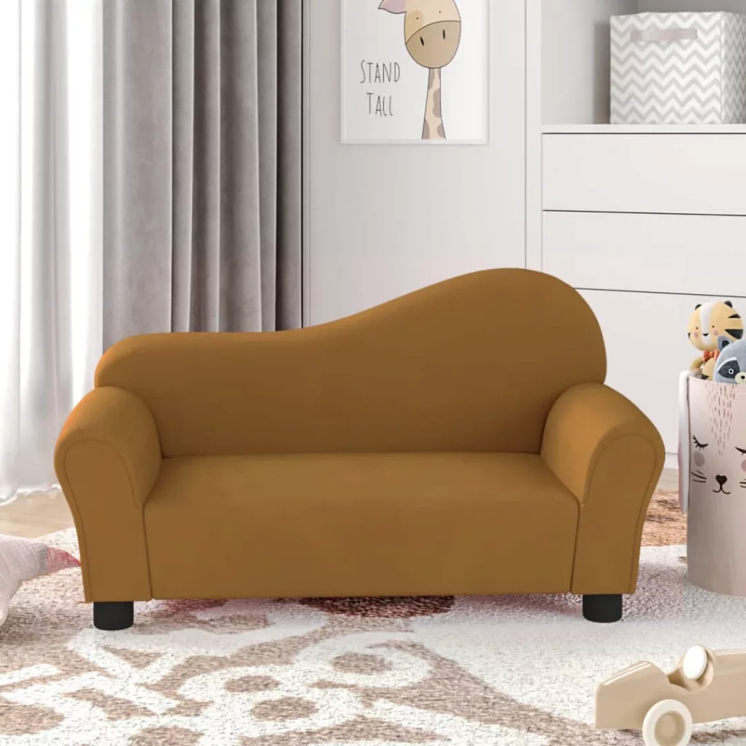 Vidaxl Kindersofa Braun Samt günstig online kaufen