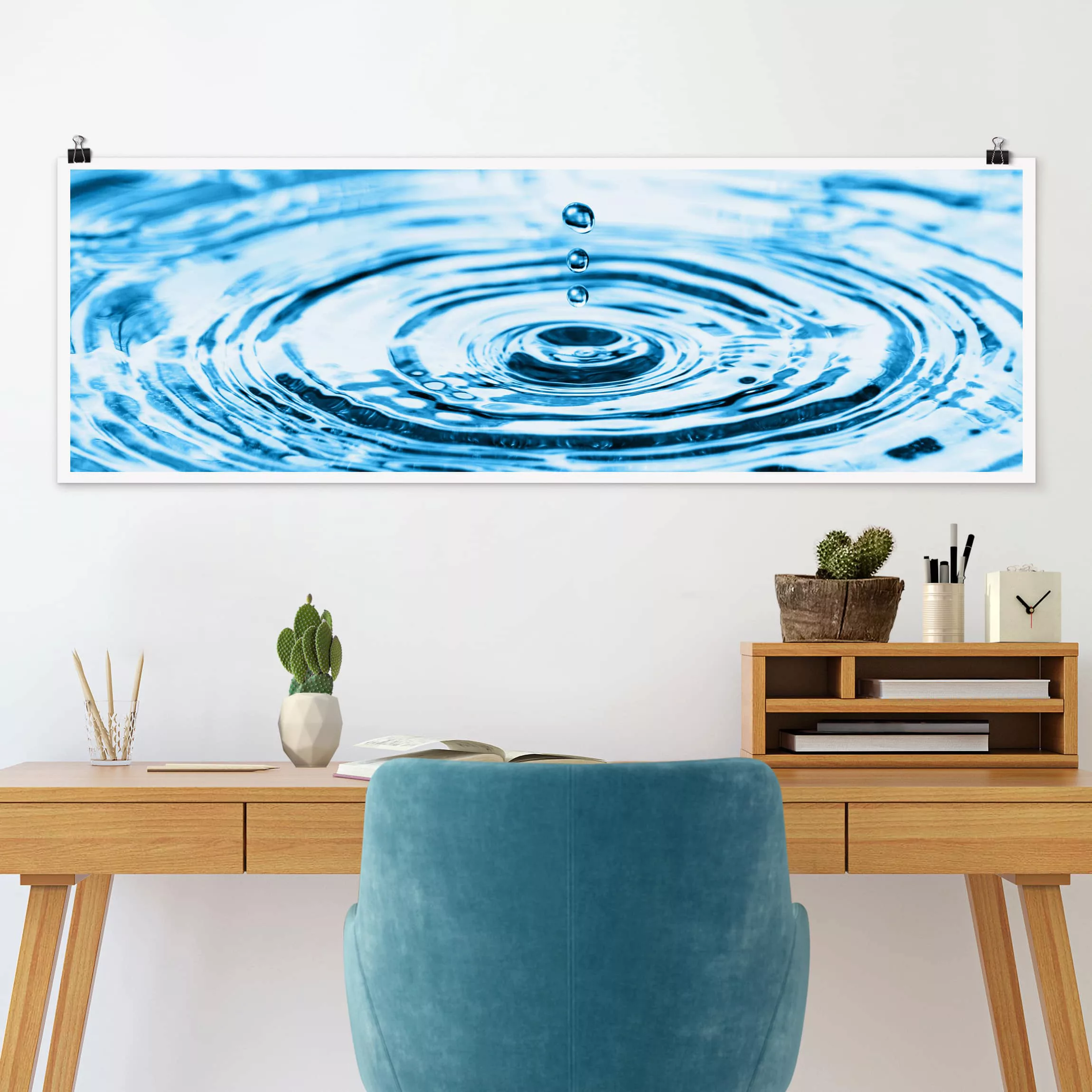 Panorama Poster Abstrakt Drops Turbulence günstig online kaufen