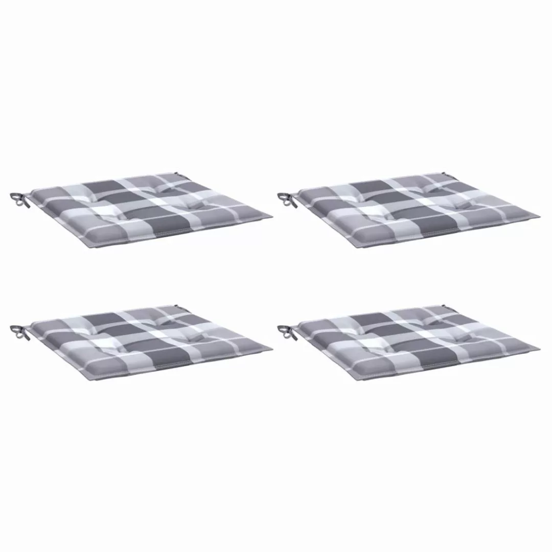 vidaXL Sitzauflage Gartenstuhl-Kissen 4 Stk. Grau günstig online kaufen