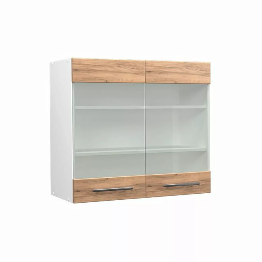 Vicco Glashängeschrank Fame-Line, Goldkraft Eiche/Weiß, 80 cm günstig online kaufen