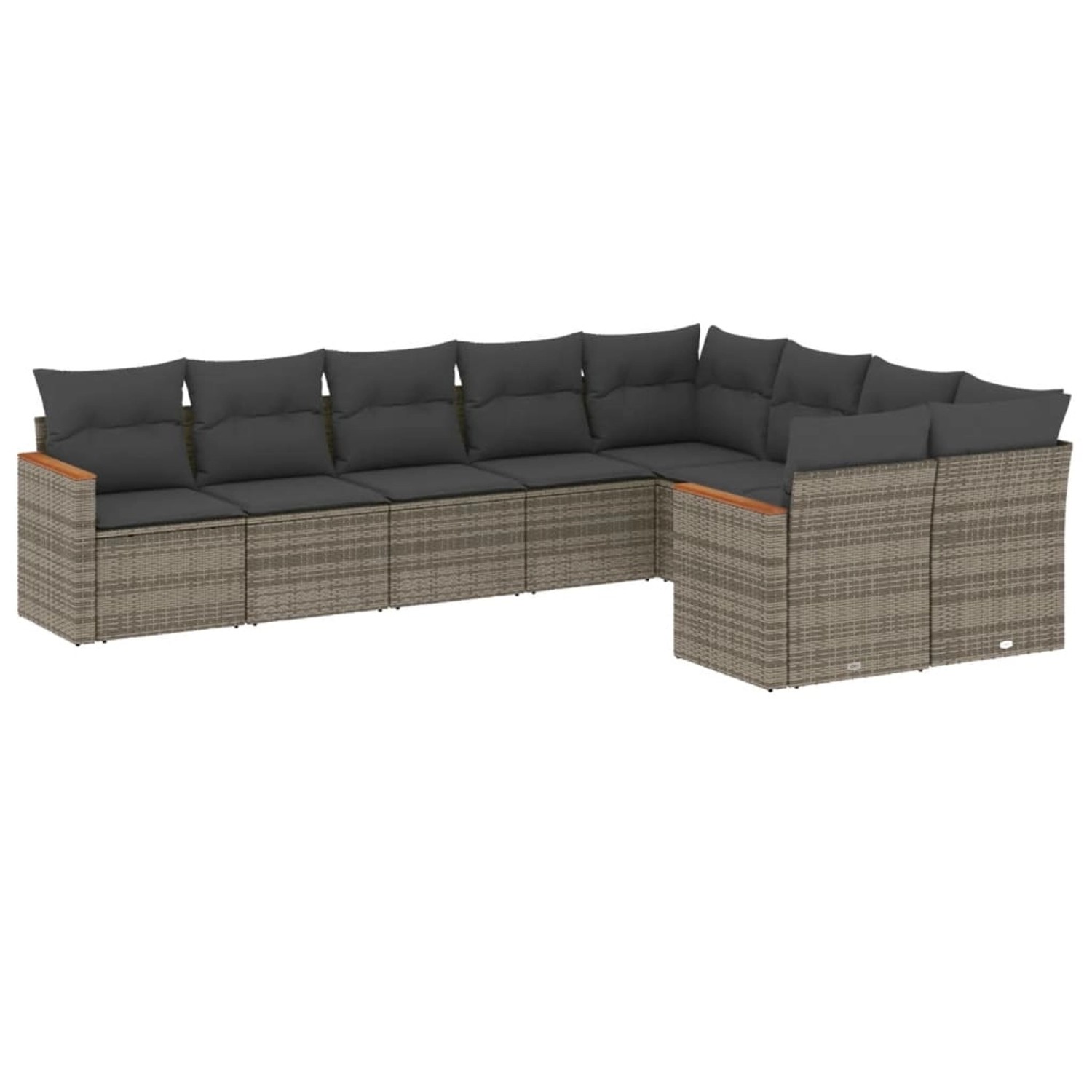 vidaXL 9-Tlg Garten-Sofagarnitur mit Kissen Grau Poly Rattan 3226305 günstig online kaufen