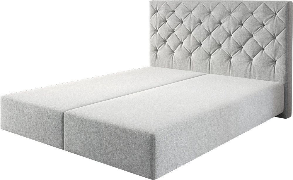 DELIFE Boxspringbett Dream-Great, Mikrofaser Silbergrau 160x200 cm günstig online kaufen