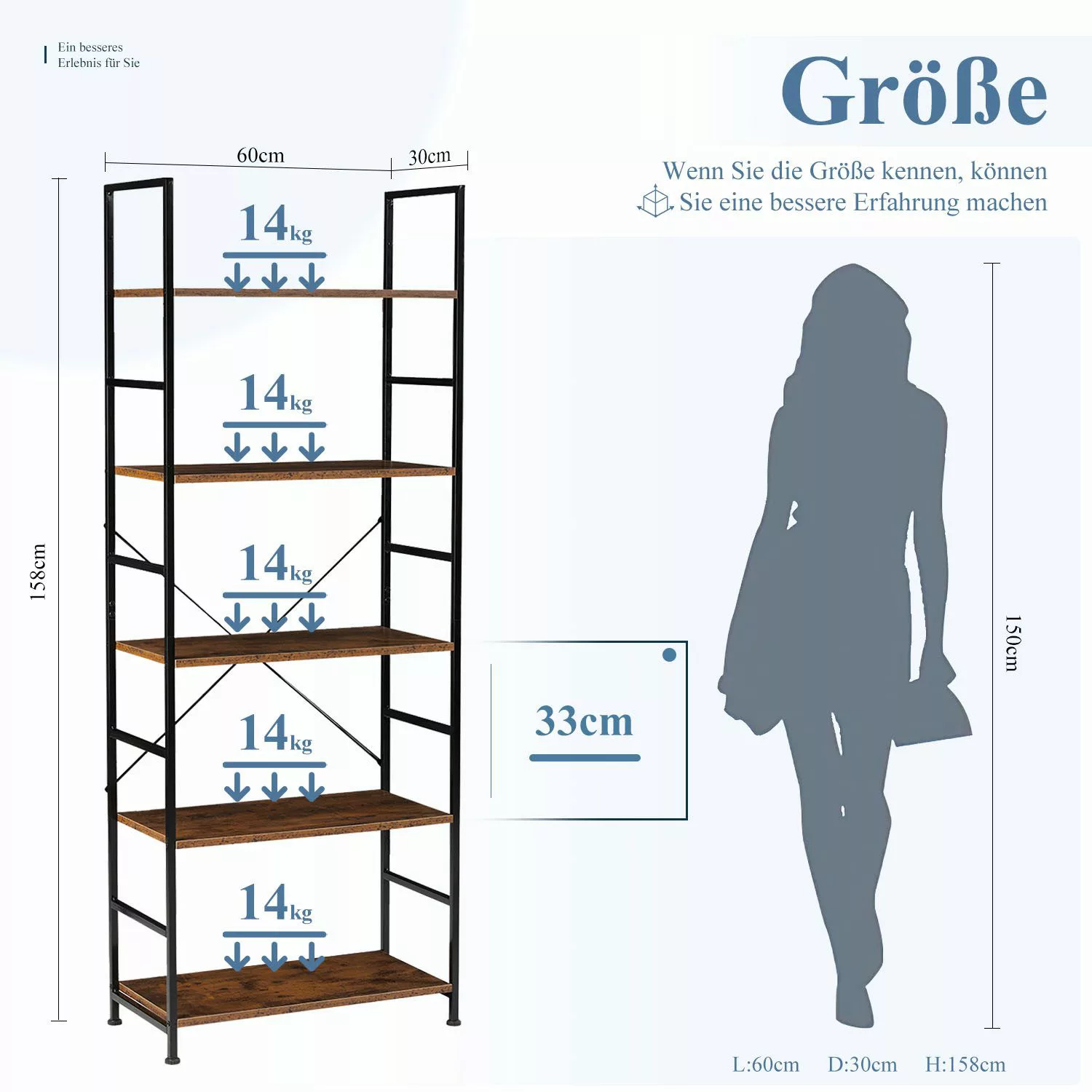 Refined Living Standregal Küchenregal mit 5 günstig online kaufen