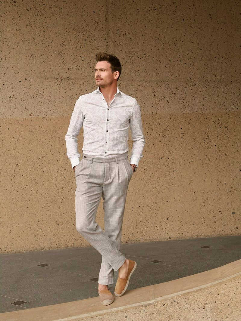 John Miller Hemd Paisley Print Beige - Größe 42 günstig online kaufen