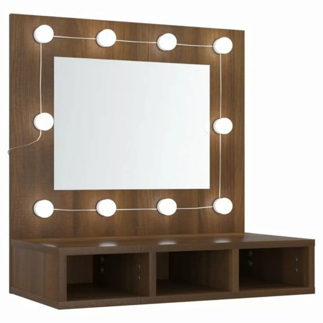 vidaXL Badezimmerspiegelschrank Spiegelschrank mit LED Braun Eiche-Optik 60 günstig online kaufen