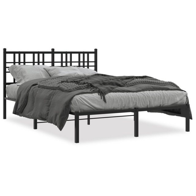 vidaXL Bett Bettgestell mit Kopfteil Metall Schwarz 120x200 cm günstig online kaufen