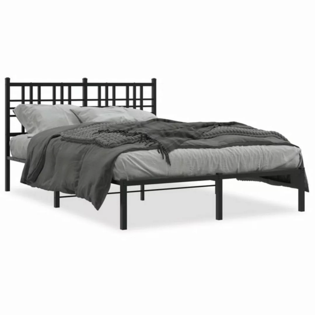 vidaXL Bett Bettgestell mit Kopfteil Metall Weiß 140x190 cm günstig online kaufen