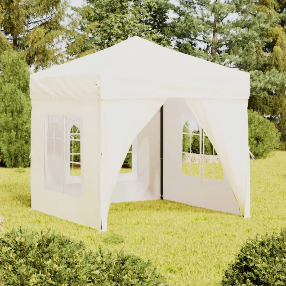 Vidaxl Partyzelt Faltbar Mit Seitenwänden Creme 2x2 M günstig online kaufen