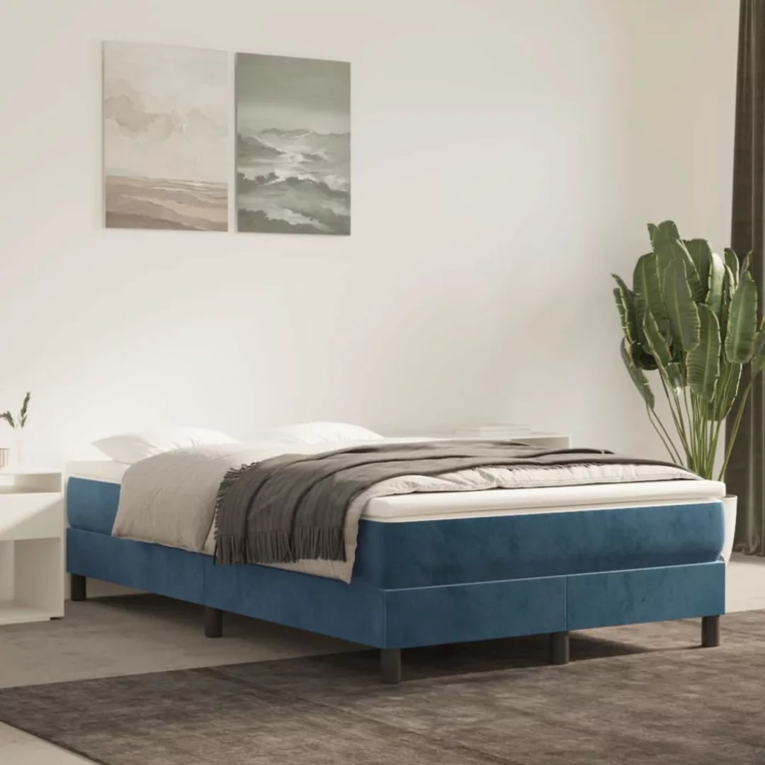 Vidaxl Boxspringbett Dunkelblau 120x200 Cm Samt günstig online kaufen