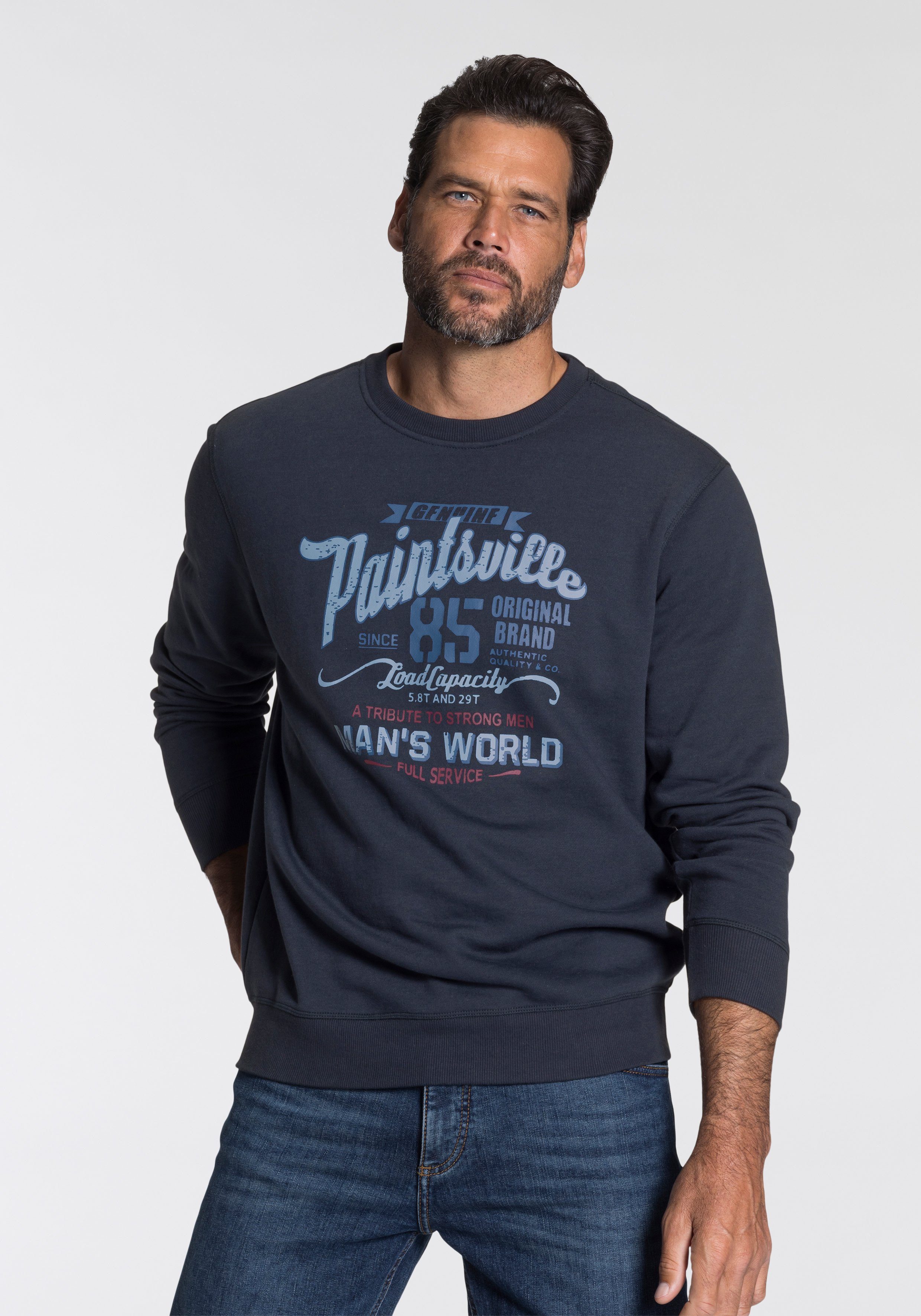 Man's World Sweatshirt Langarm, lässiger Print, günstig online kaufen