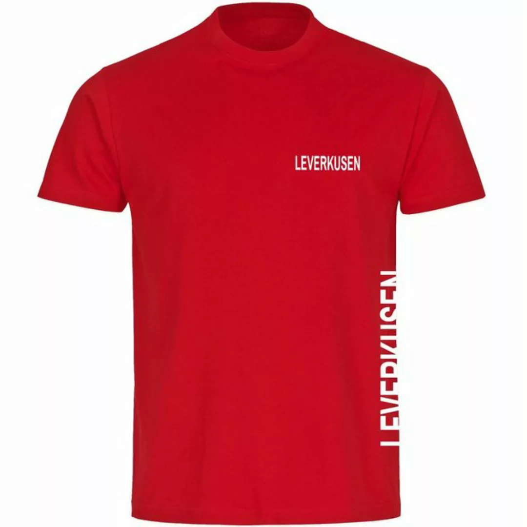 multifanshop T-Shirt Herren Leverkusen - Brust & Seite - Männer günstig online kaufen