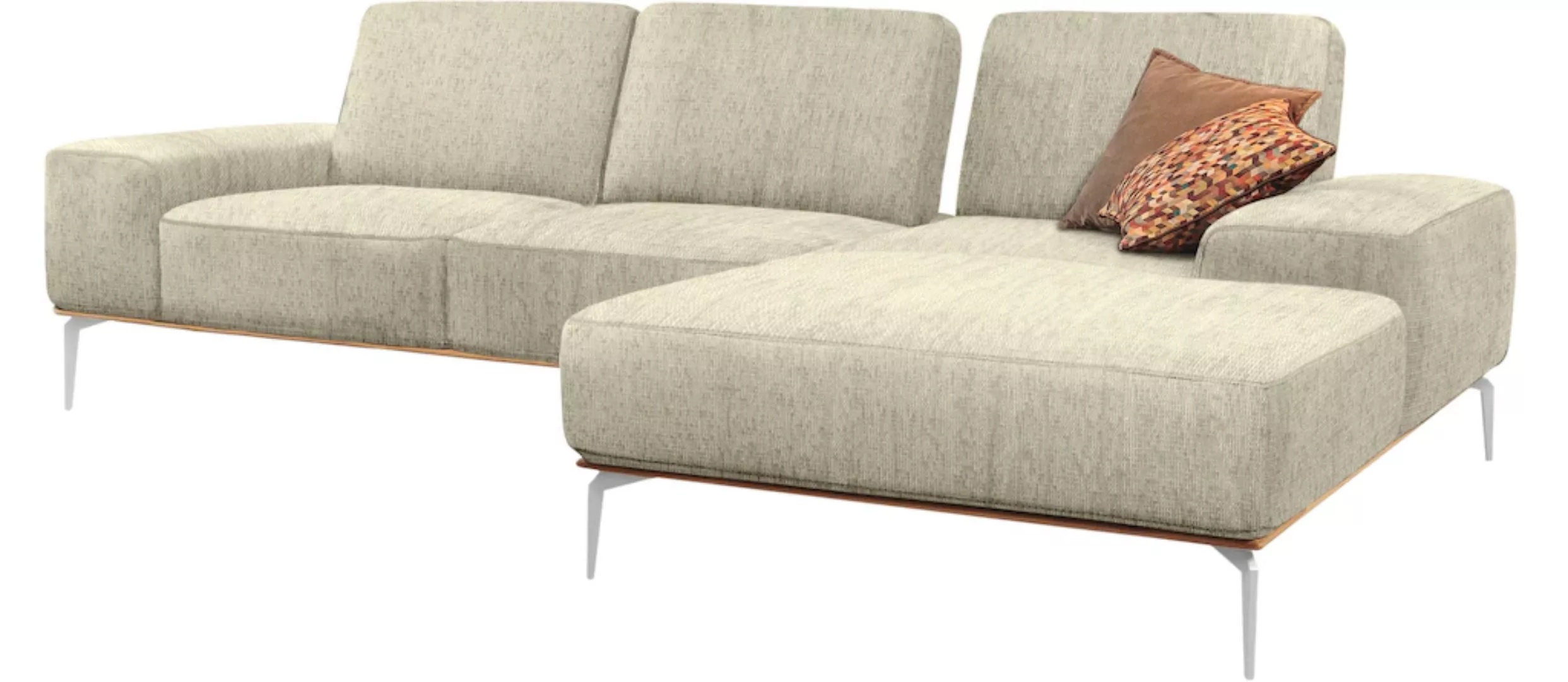 W.SCHILLIG Ecksofa run, mit elegantem Holzsockel, Füße in Chrom glänzend, B günstig online kaufen