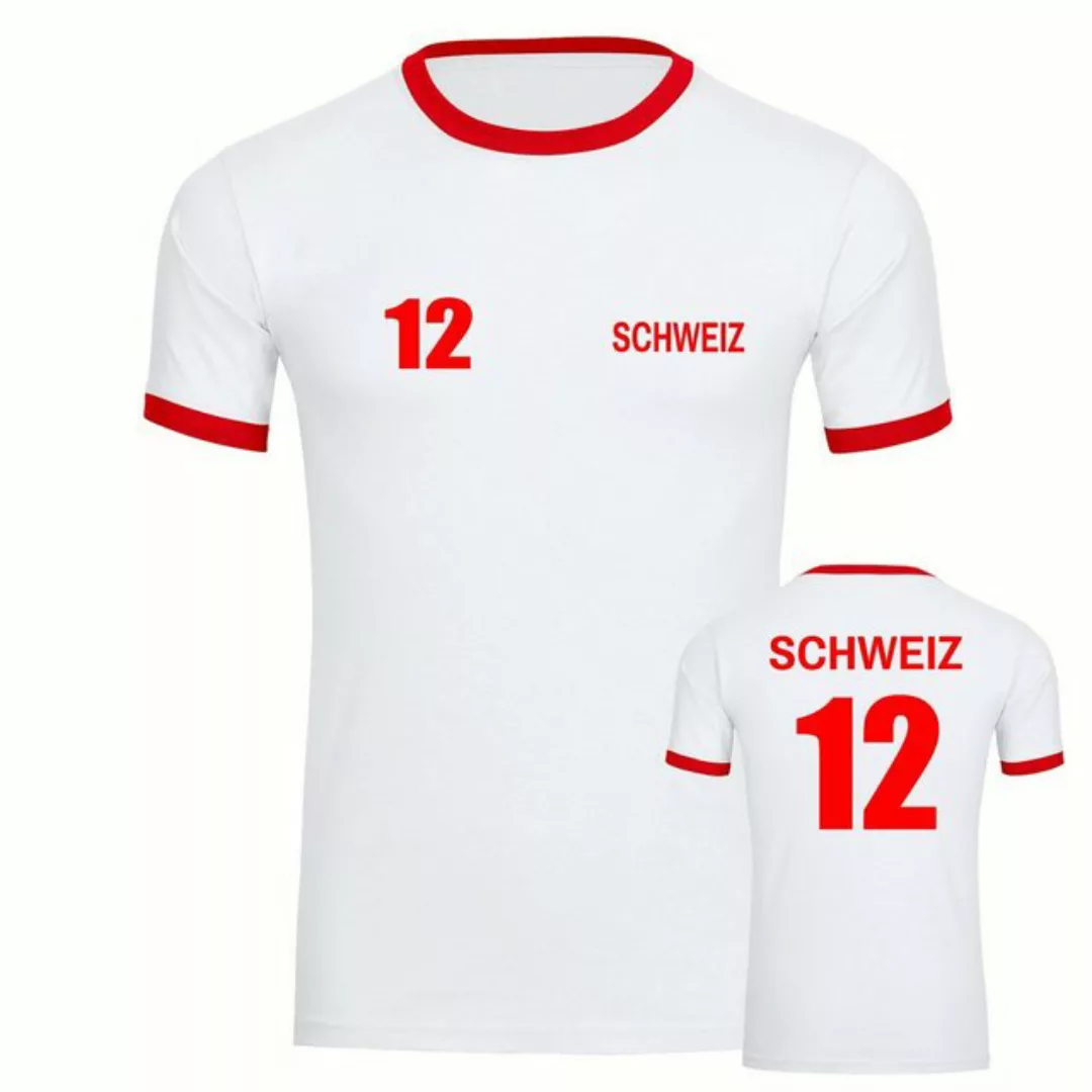 multifanshop T-Shirt Kontrast Schweiz - Trikot 12 - Männer günstig online kaufen
