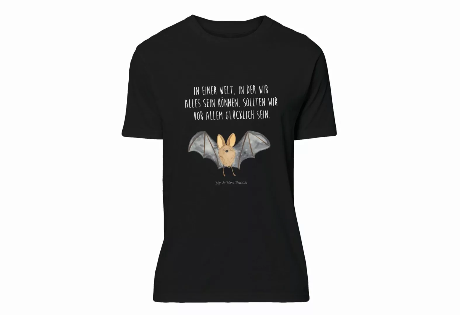 Mr. & Mrs. Panda T-Shirt Fledermaus Flügel - Schwarz - Geschenk, süße Tierm günstig online kaufen