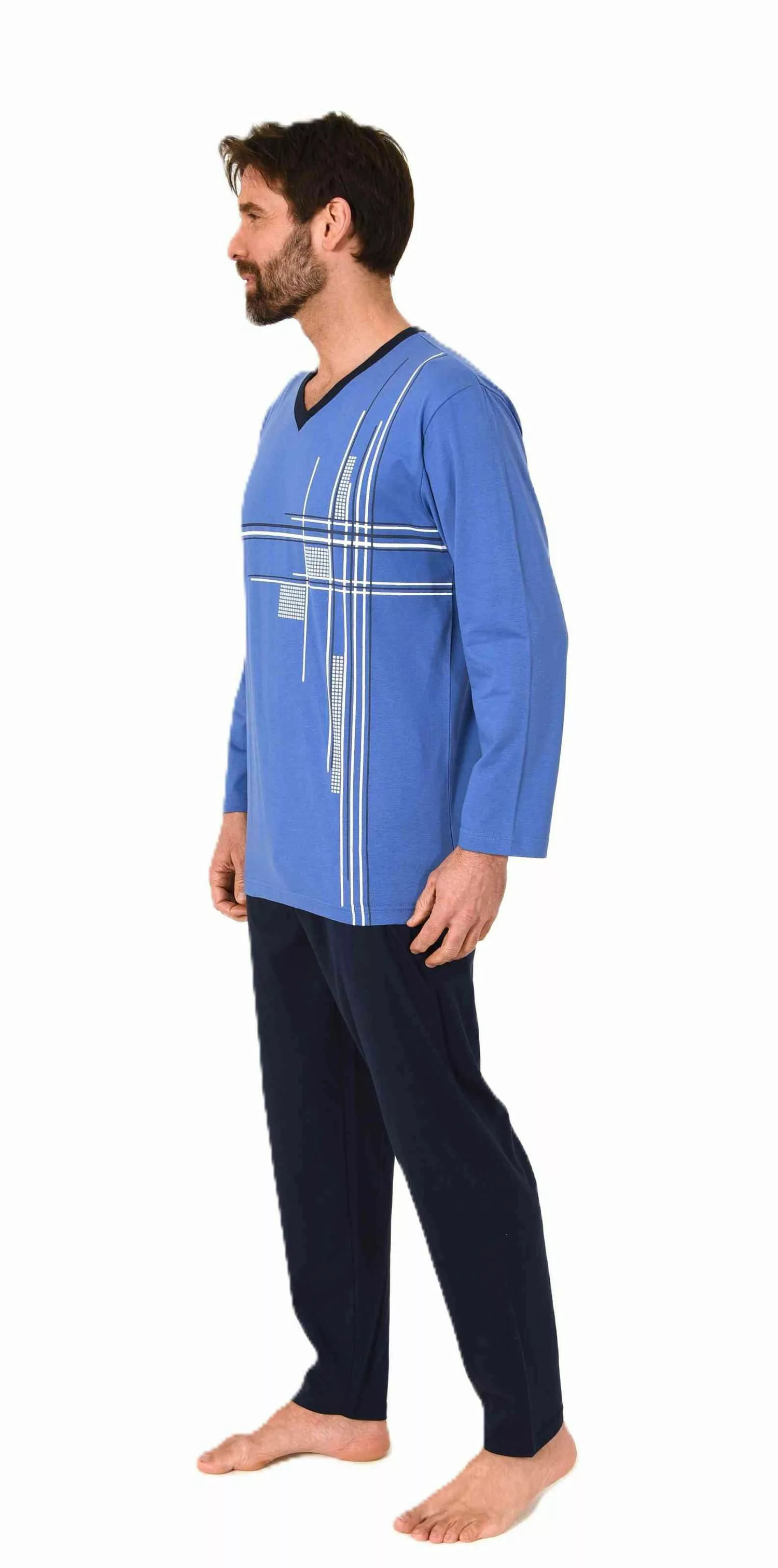 Normann Pyjama Normann Herren langarm Schlafanzug günstig online kaufen