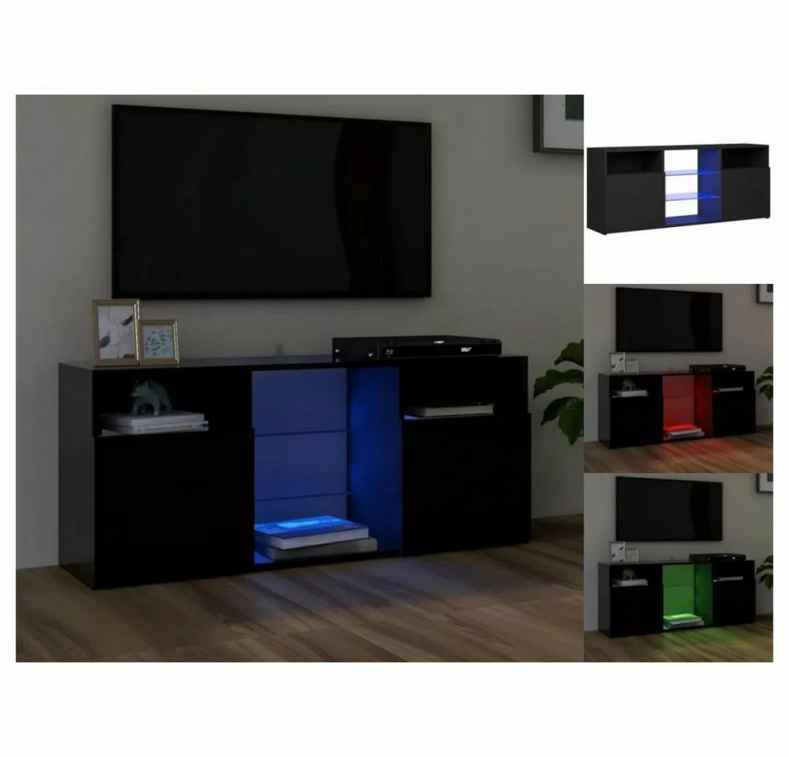 vidaXL TV-Schrank TV-Schrank mit LED-Leuchten Schwarz 120x30x50 cm Lowboard günstig online kaufen