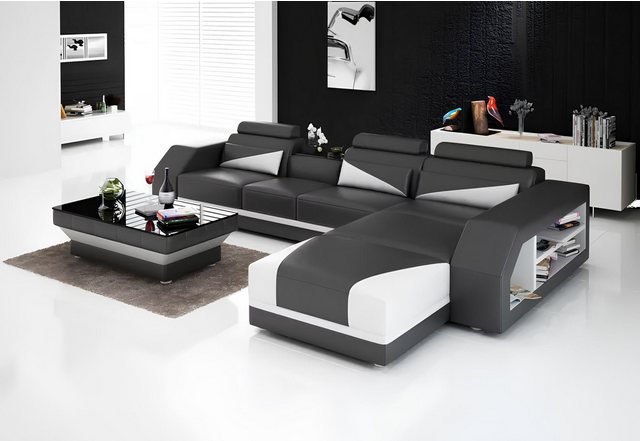 Xlmoebel Ecksofa L-Förmiges Ledersofa mit modernem Polsterdesign, Hergestel günstig online kaufen