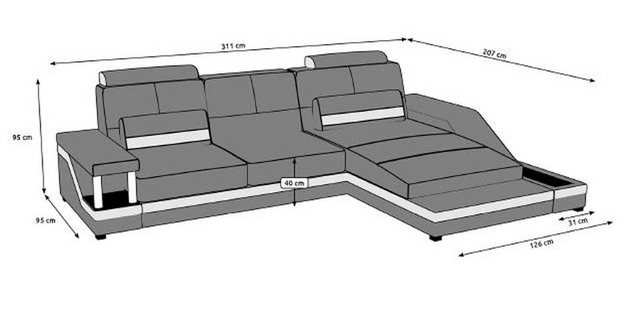 Xlmoebel Ecksofa Individuell angefertigte Eckcouch mit USB-Anschluss aus Le günstig online kaufen