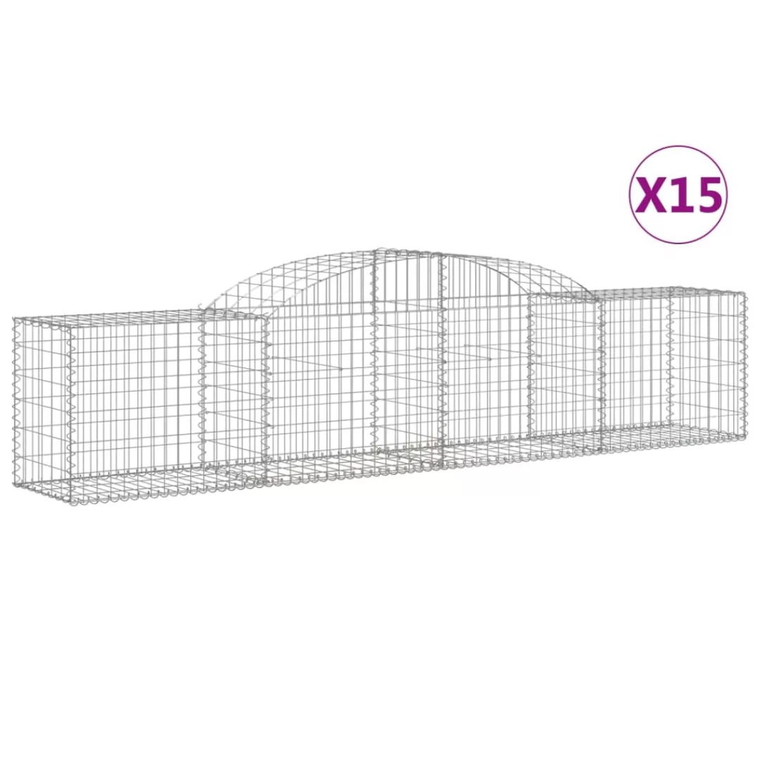 Vidaxl Gabionen Mit Hochbogen 15 Stk. 300x50x60/80 Cm Verzinktes Eisen günstig online kaufen