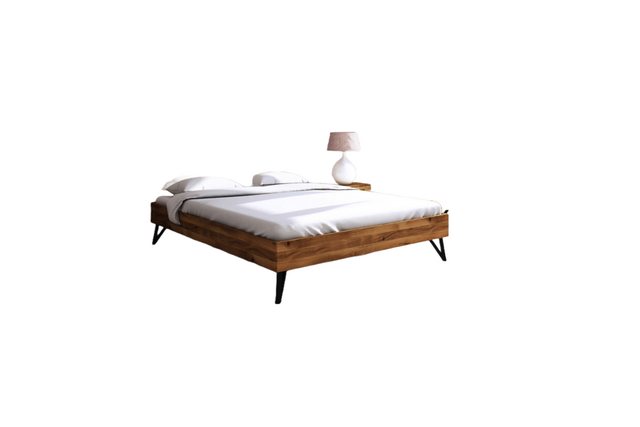 Natur24 Einzelbett Bett Rolo 3 Sonderlänge 100x190 Wildeiche Metallbeine oh günstig online kaufen