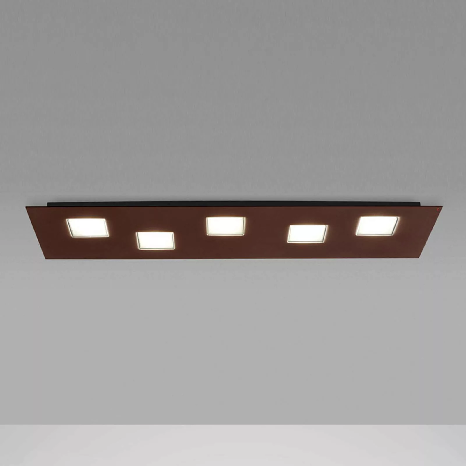 Fabbian Quarter - braune LED-Deckenlampe 5flg. günstig online kaufen