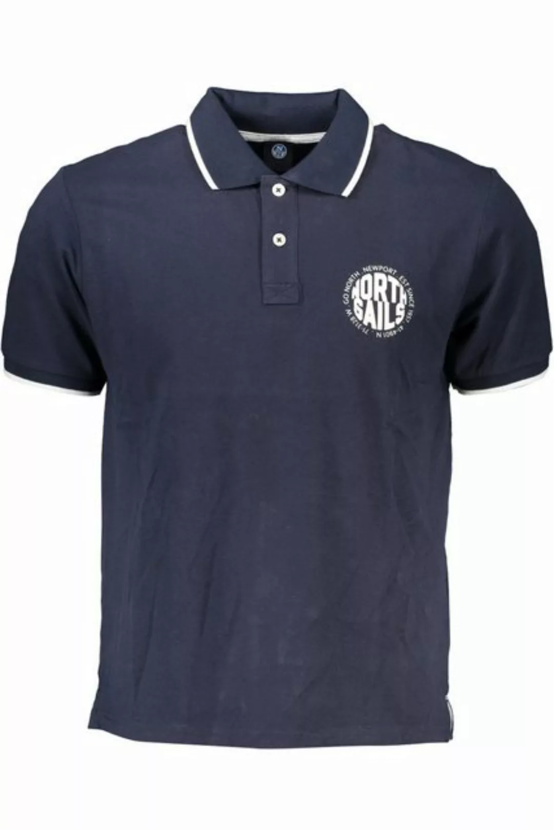 North Sails Poloshirt Blaues Herren-Kurzarm-Poloshirt mit Kontrastdetails günstig online kaufen