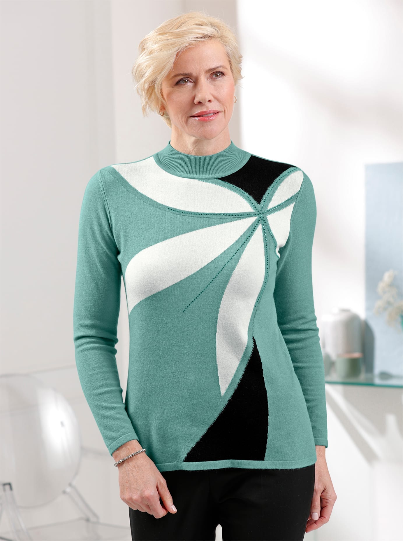 Classic Strickpullover "Stehkragen-Pullover" günstig online kaufen