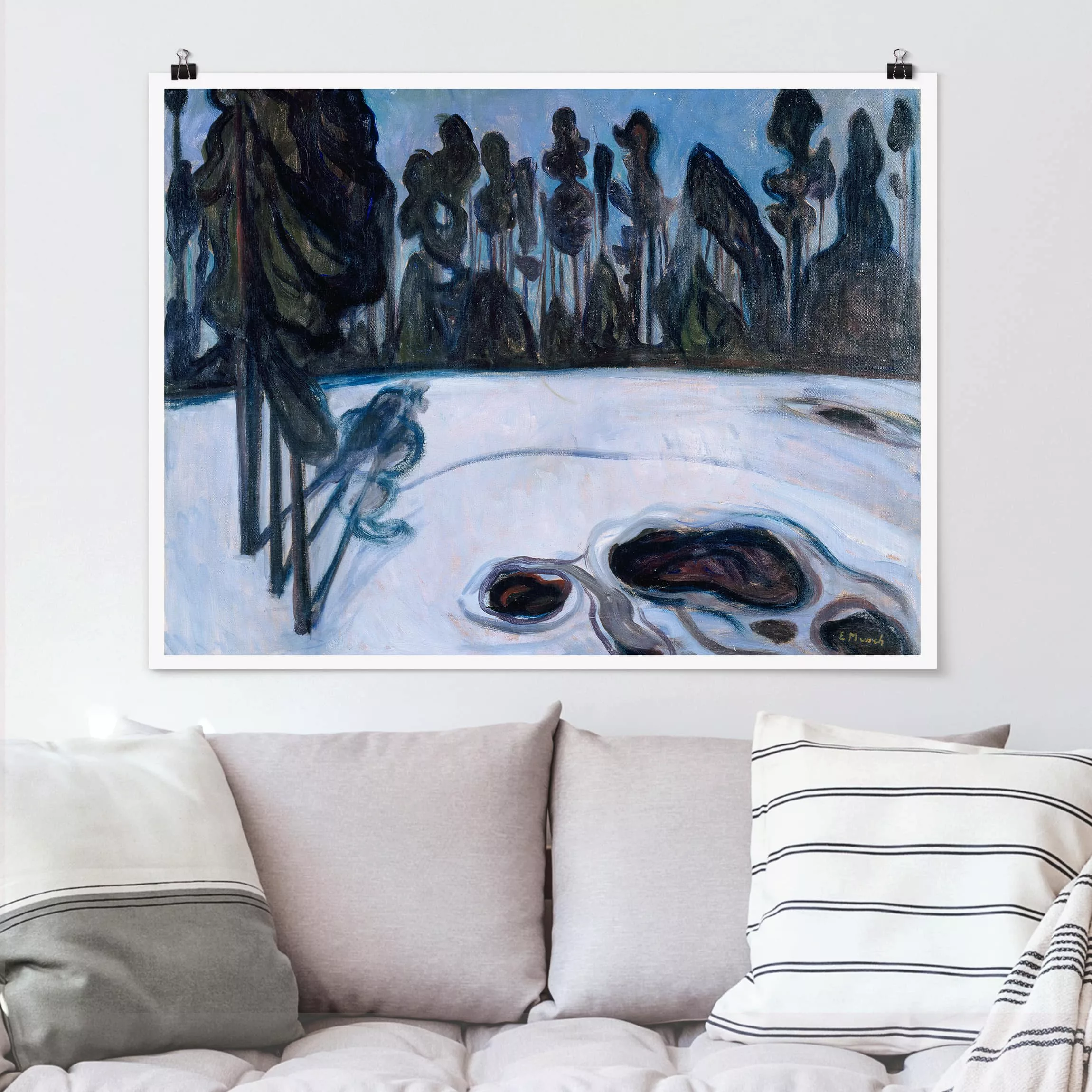 Poster Kunstdruck - Querformat Edvard Munch - Sternennacht günstig online kaufen