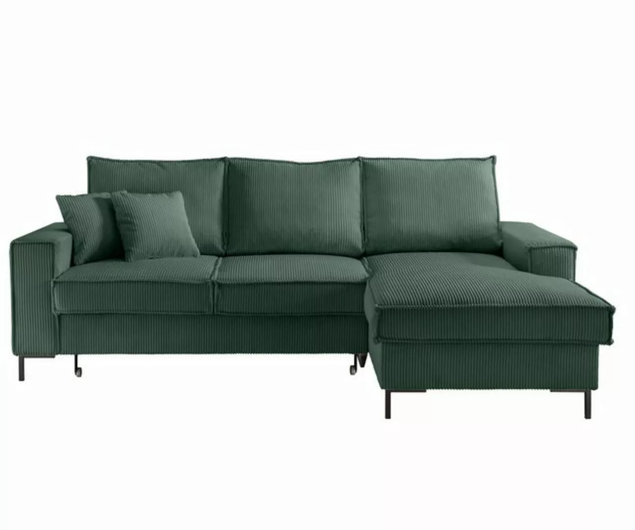 luma-home Ecksofa 17221, mit Bettfunktion und Bettkasten 240x150 cm, Wellen günstig online kaufen