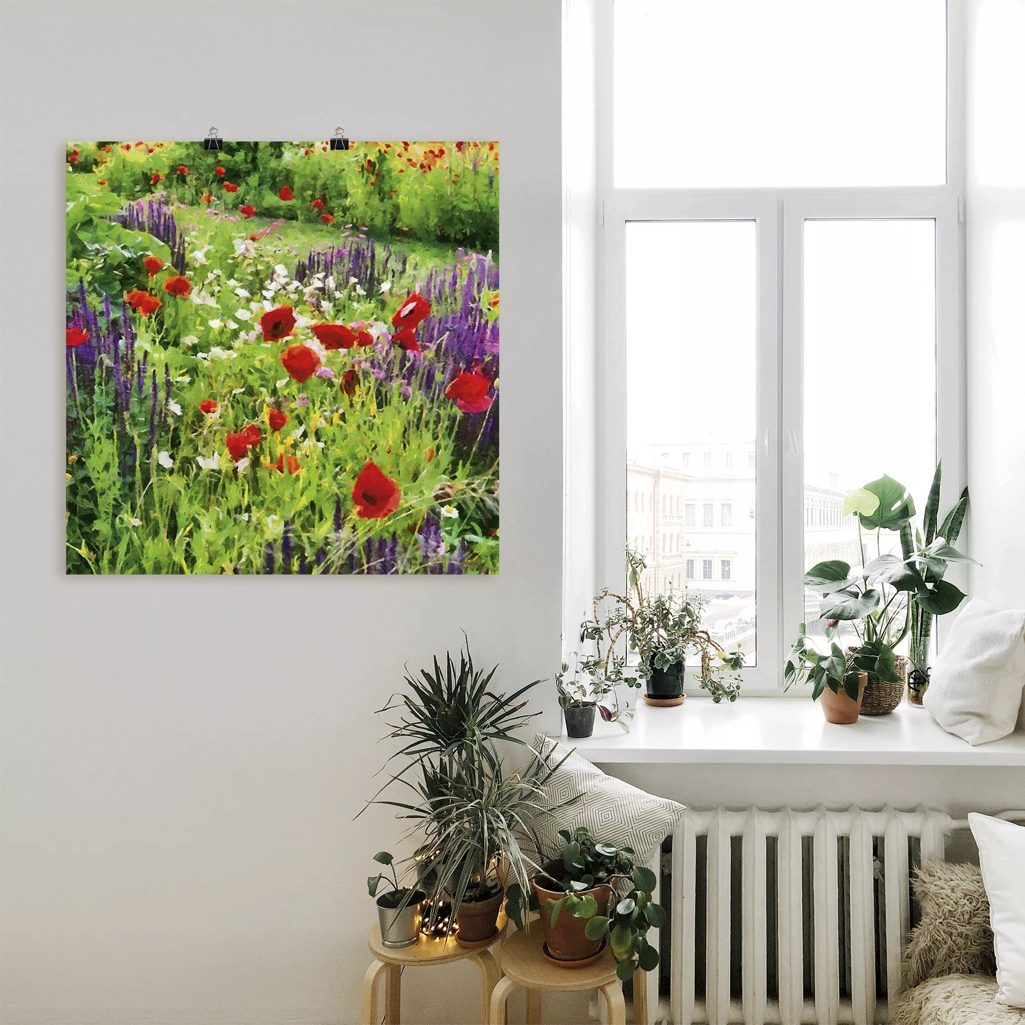 Artland Wandbild "Lupinen und Mohnblumen", Blumenwiese, (1 St.), als Poster günstig online kaufen