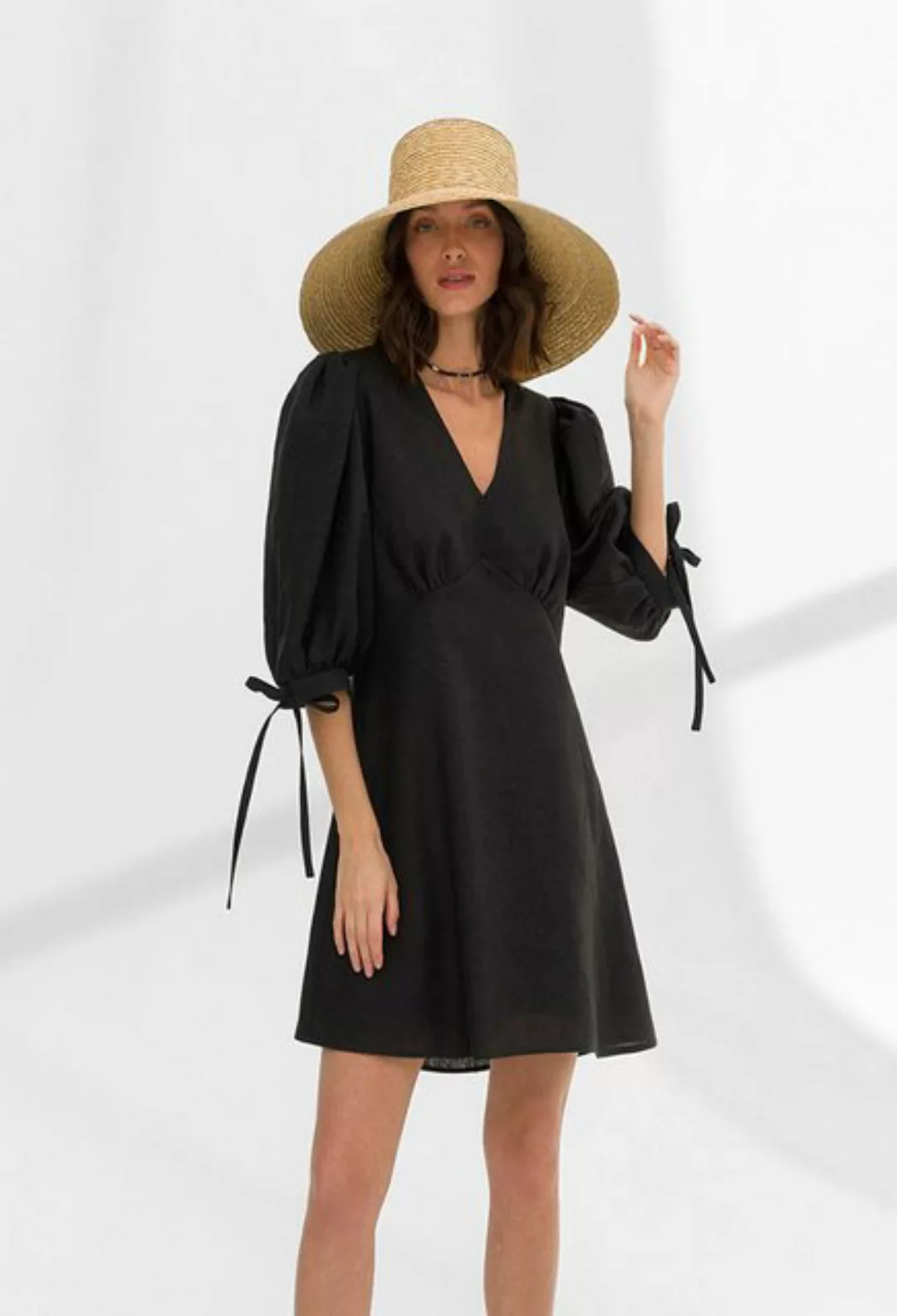 SEGUEN Sommerkleid Commuter Bubble Sleeve Sommerkleider Mode A-Linien-Kleid günstig online kaufen