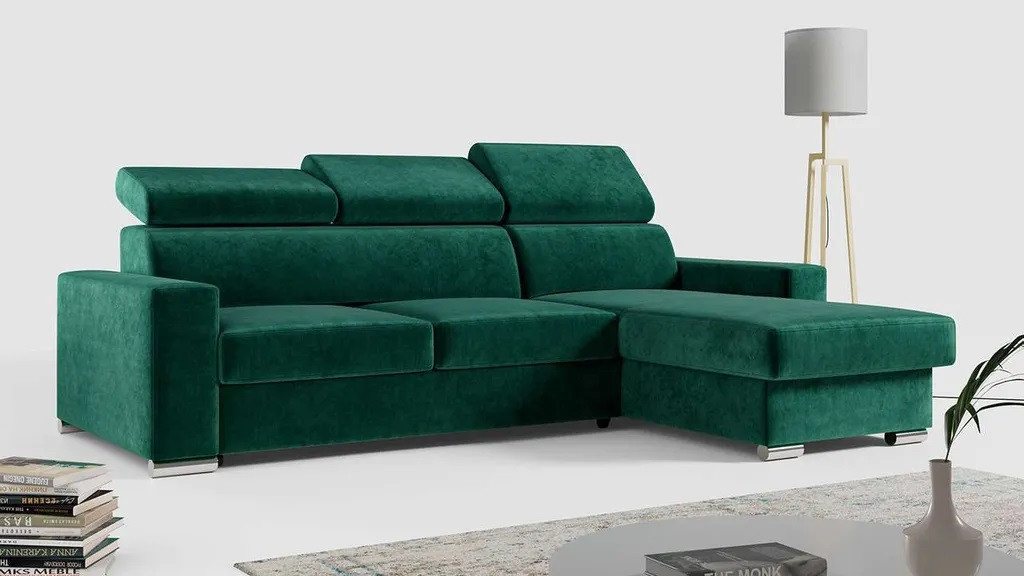 DB-Möbel Ecksofa "Cleo" Verstellbare Kopfstützen, L Couch, Polstersofa mit günstig online kaufen