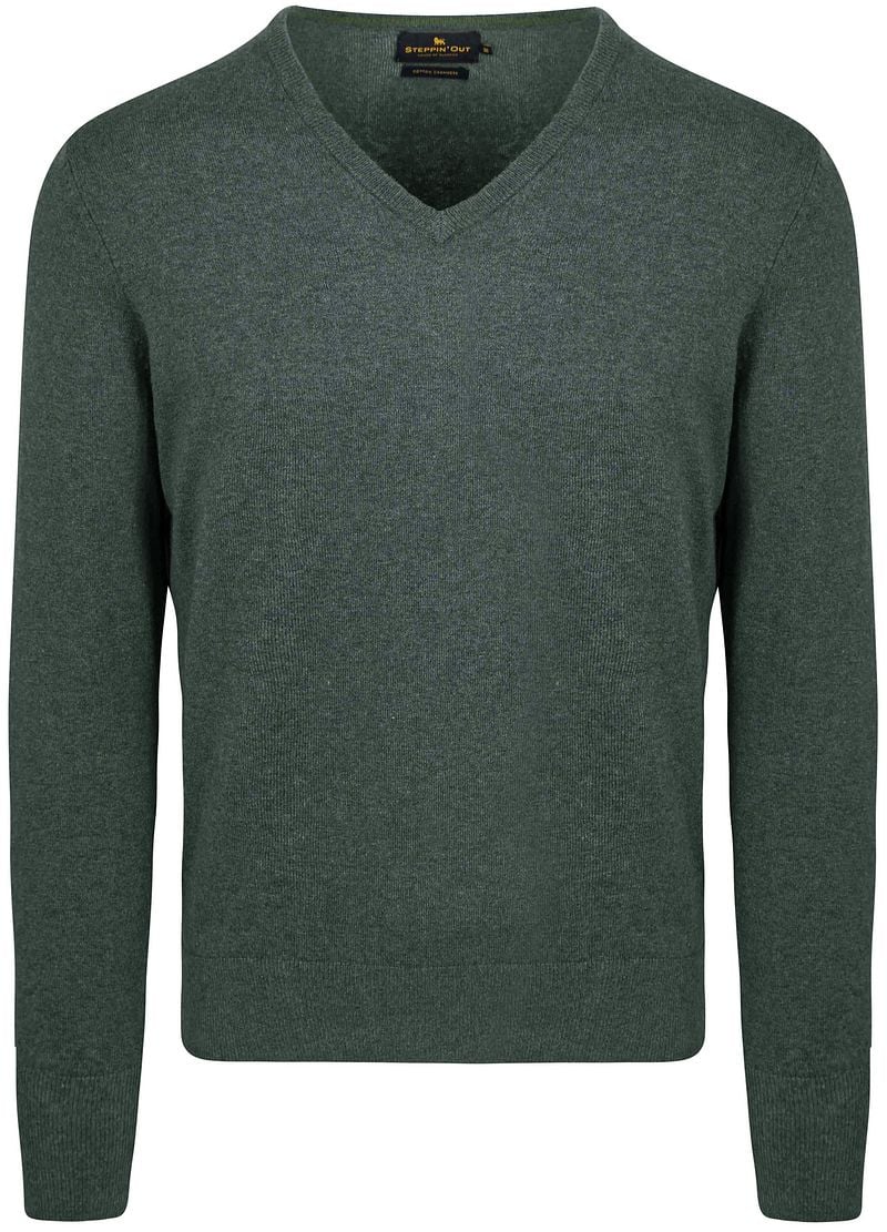 Steppin' Out Pullover Cotton Cashmere V-Ausschnitt Dunkelgrün - Größe 3XL günstig online kaufen