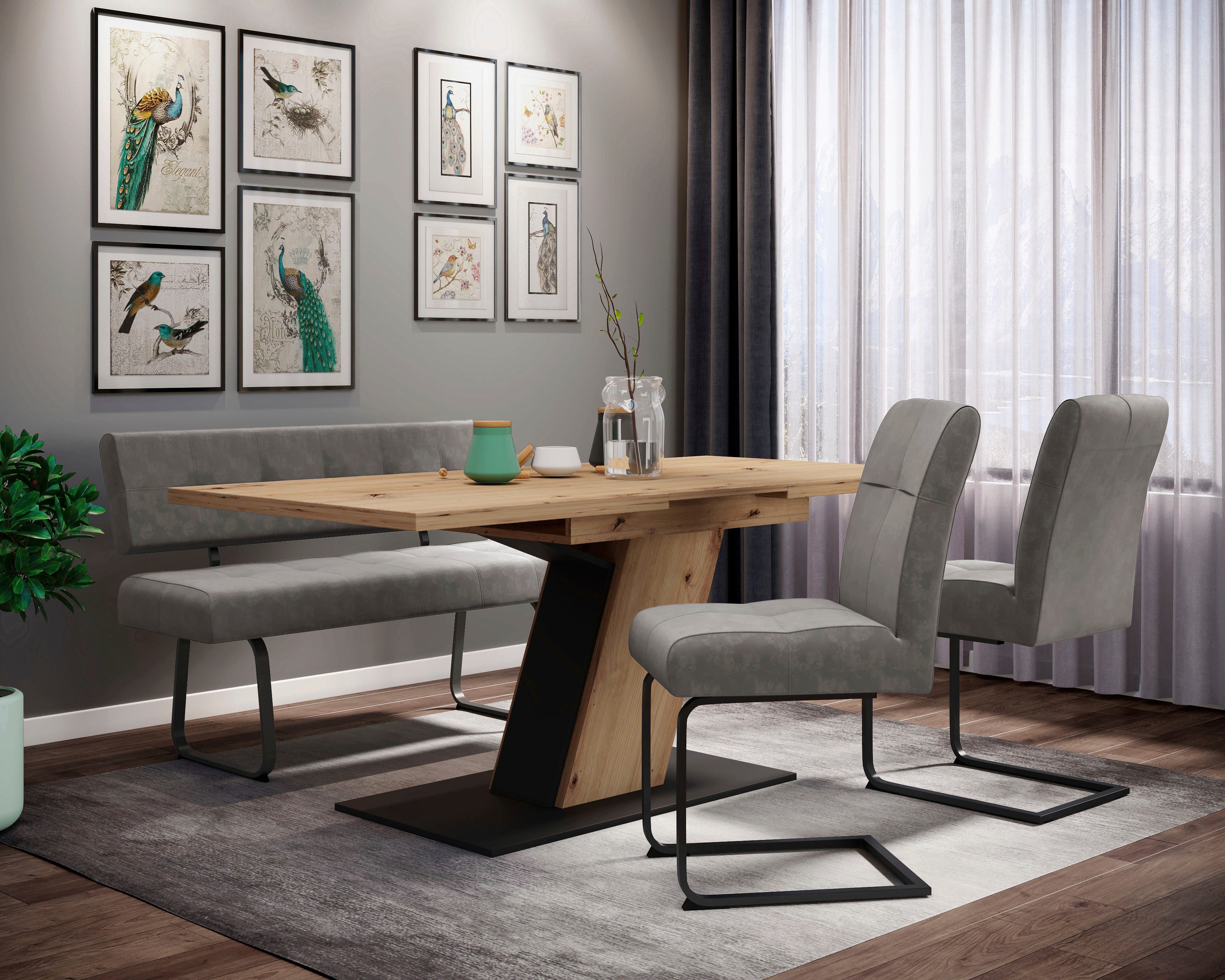 HELA Essgruppe "Luise I G Tisch Sitzbank Stühle", (Set, 4 tlg.), Ausziehtis günstig online kaufen