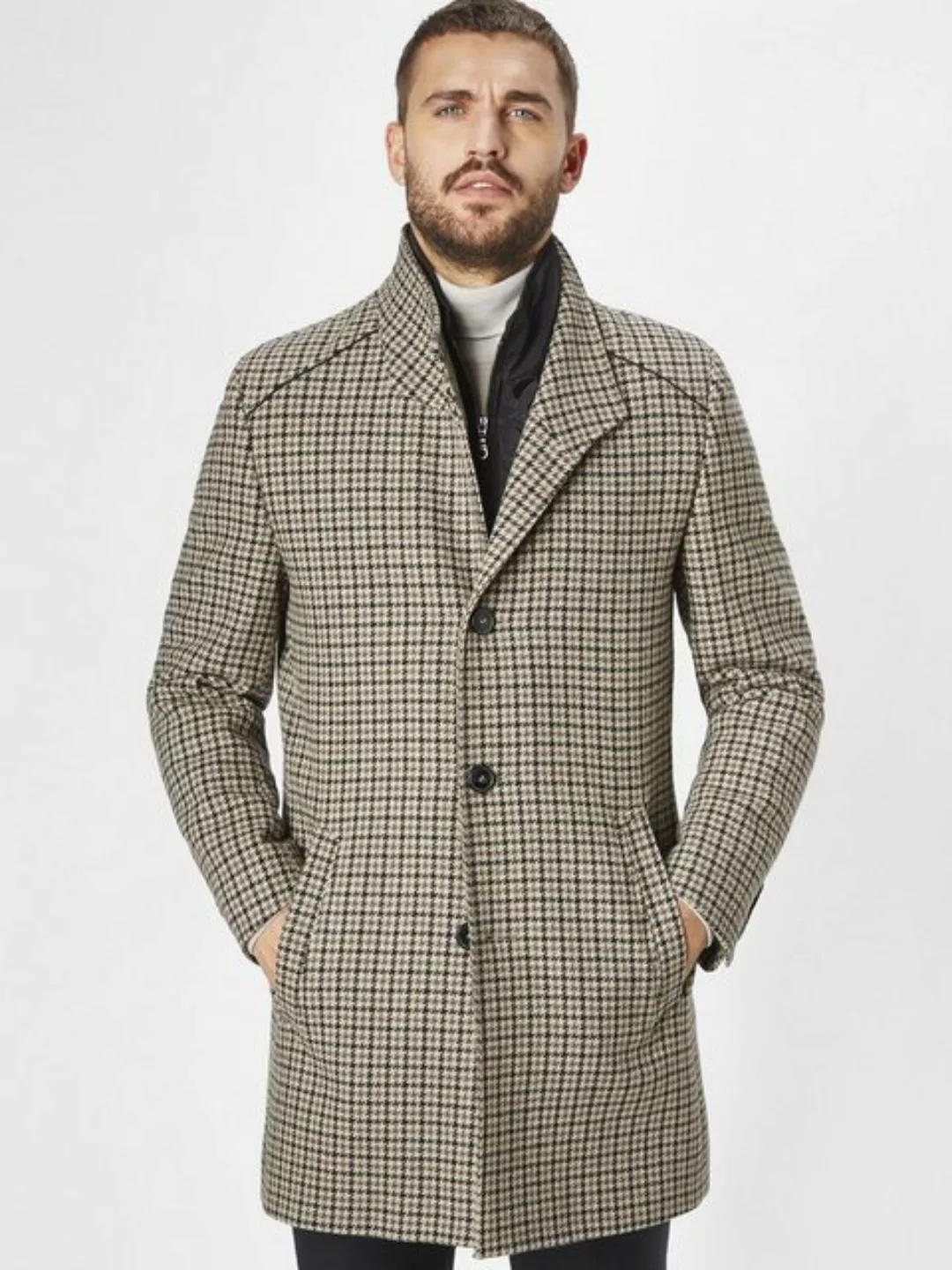 S4 Jackets Wollmantel Newton L Slim-Fit Mantel mit italienischer Wolle günstig online kaufen