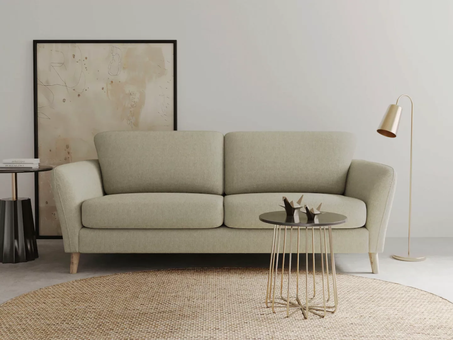 Home affaire 3-Sitzer "MARSEILLE Sofa 206 cm", mit Massivholzbeinen aus Eic günstig online kaufen