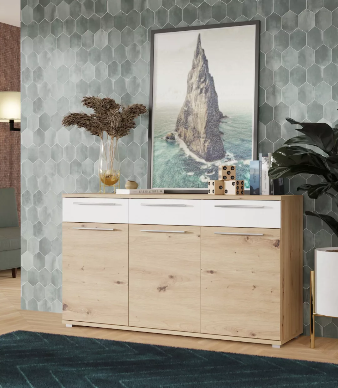 FORTE Sideboard, viel Stauraum, trendiges Dekor günstig online kaufen