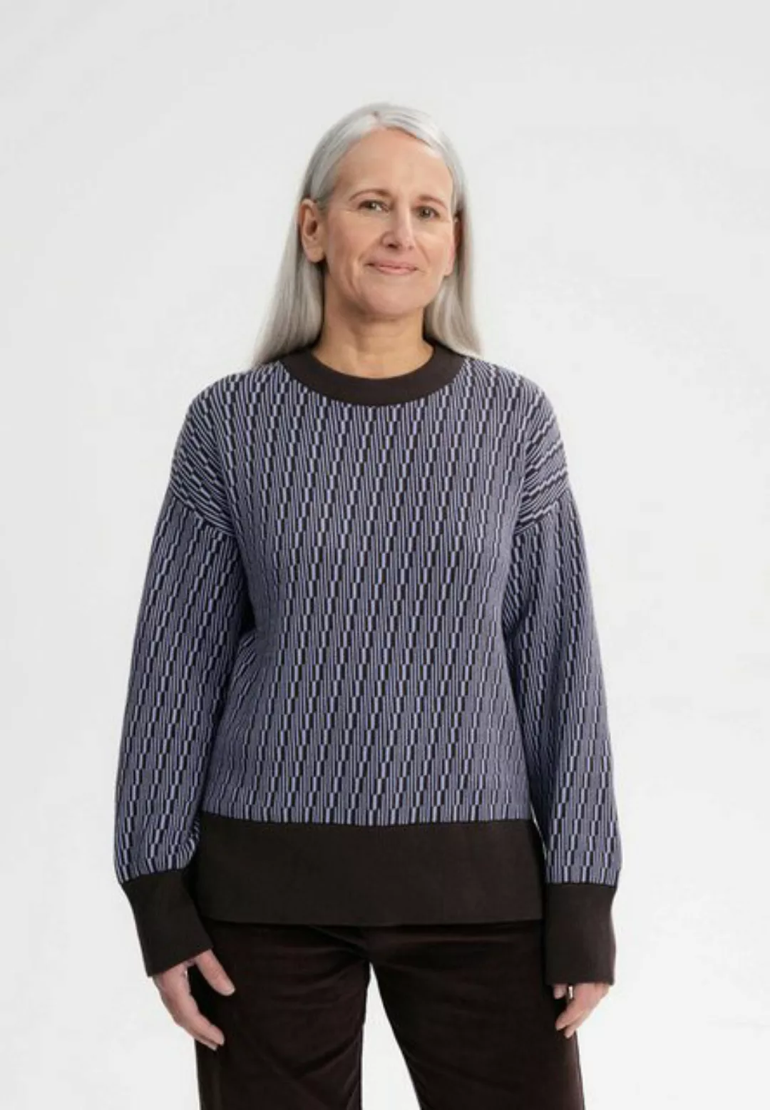 MELA Strickpullover Jacquard Strickpullover FAIZA Seitenschlitze günstig online kaufen