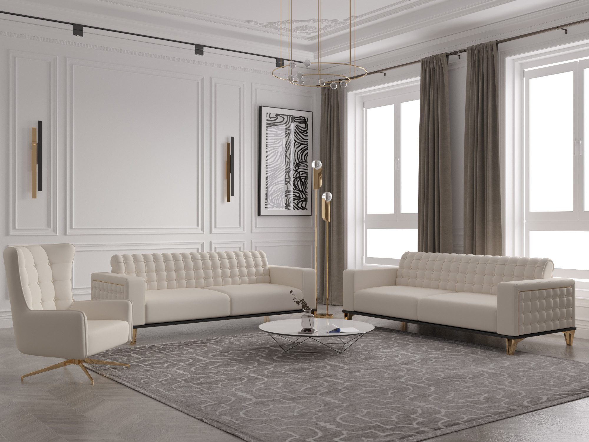 Möbeldreams Chesterfield-Sofa Sofa-Set Tina 3-2-1/3-3-1 / günstig online kaufen