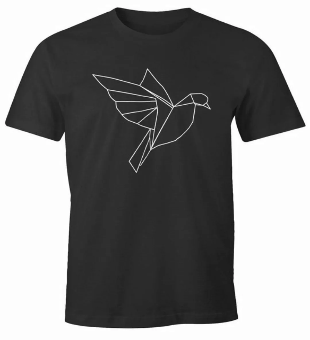 MoonWorks Print-Shirt Herren T-Shirt Polygon Origami Vogel Bird mit Print günstig online kaufen