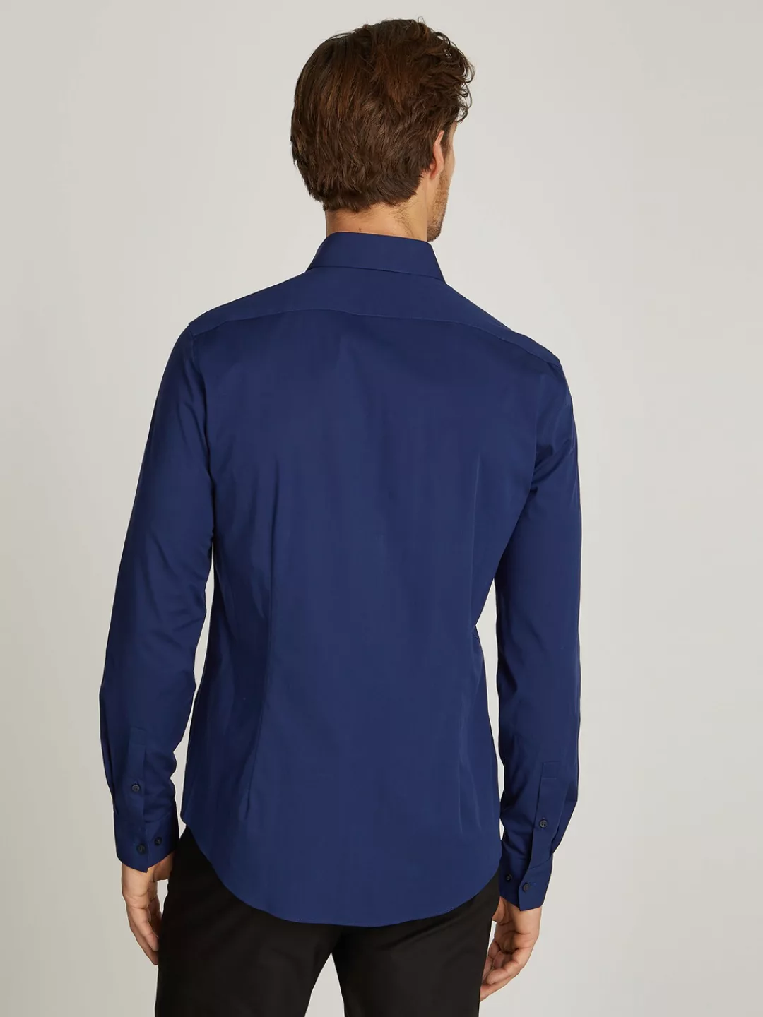 Calvin Klein Businesshemd POPLIN STRETCH SLIM SHIRT mit Kentkragen, Logopri günstig online kaufen