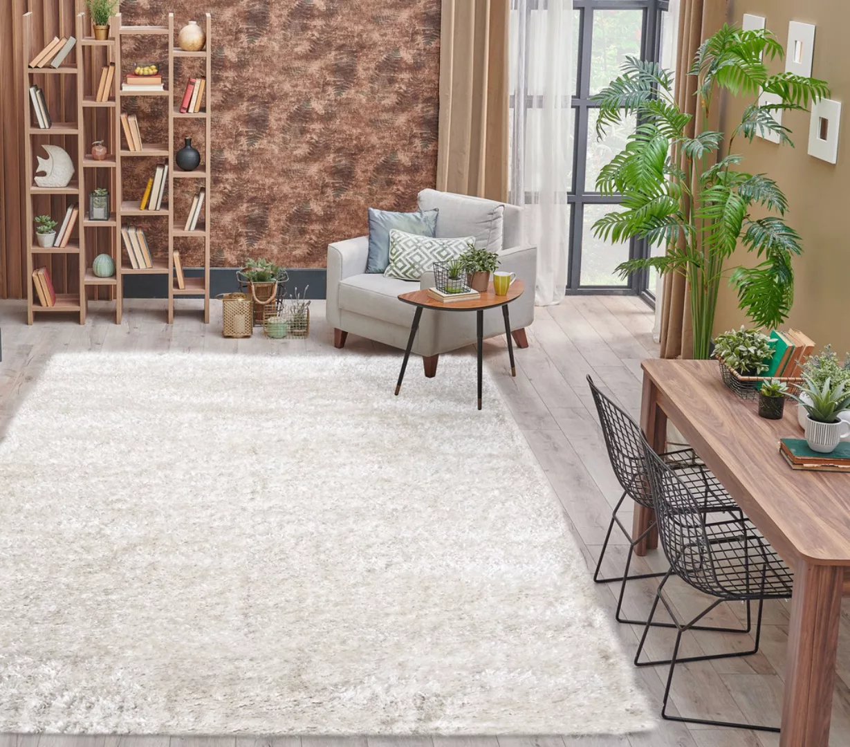 my home Hochflor-Teppich »Senara«, rechteckig, weich, einfarbig, idealer Te günstig online kaufen