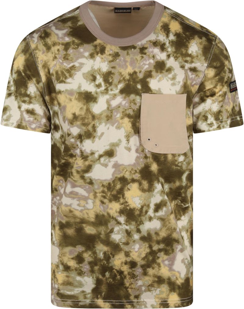 Napapijri Grüne Camouflage T-Shirt - Größe L günstig online kaufen