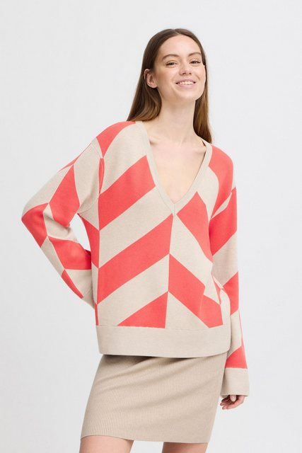 b.young Strickpullover BYMMMORLA GEOMETRIC JUMPER - modischer Feinstrickpul günstig online kaufen